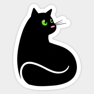 Elegant Black Cat Sticker